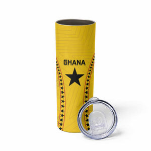 Custom Ghana Football Skinny Tumbler Mix Adinkra Pattern