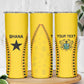 Custom Ghana Football Skinny Tumbler Mix Adinkra Pattern