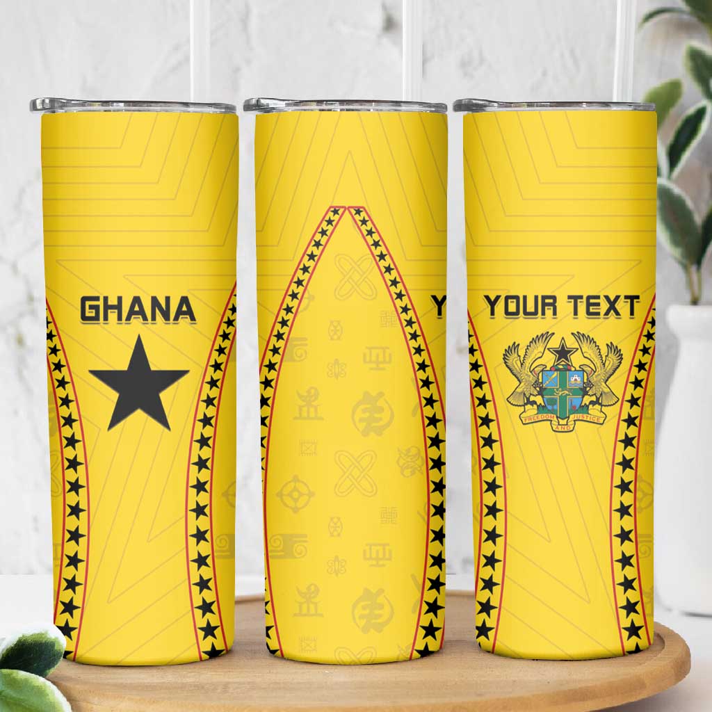 Custom Ghana Football Skinny Tumbler Mix Adinkra Pattern