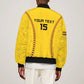 Custom Ghana Football Sleeve Zip Bomber Jacket Mix Adinkra Pattern