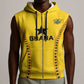 Custom Ghana Football Sleeveless Zip Hoodie Mix Adinkra Pattern - African Pride