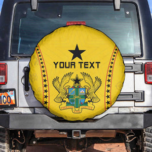 Custom Ghana Football Spare Tire Cover Mix Adinkra Pattern