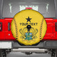 Custom Ghana Football Spare Tire Cover Mix Adinkra Pattern