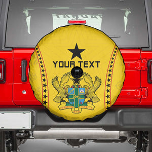 Custom Ghana Football Spare Tire Cover Mix Adinkra Pattern