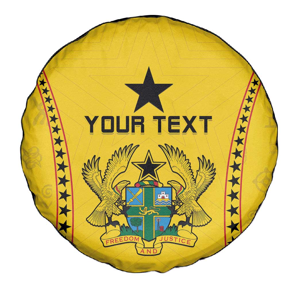 Custom Ghana Football Spare Tire Cover Mix Adinkra Pattern