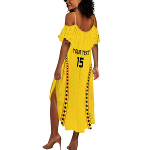 Custom Ghana Football Summer Maxi Dress Mix Adinkra Pattern