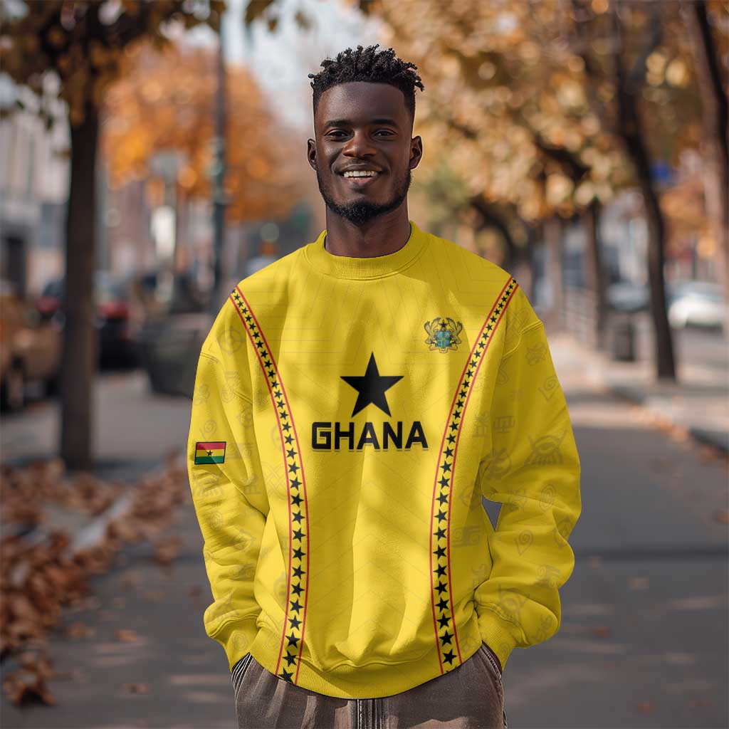 Custom Ghana Football Sweatshirt Mix Adinkra Pattern