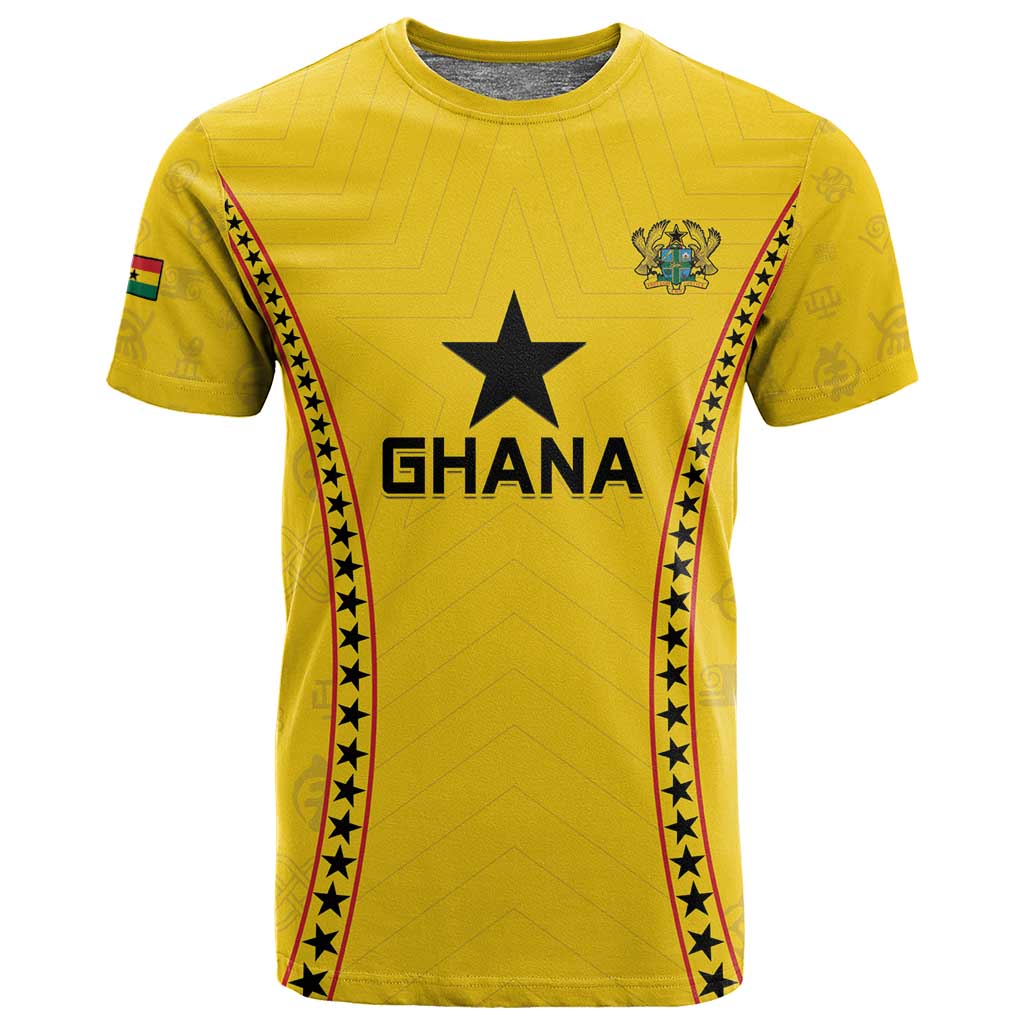 Custom Ghana Football T shirt Mix Adinkra Pattern