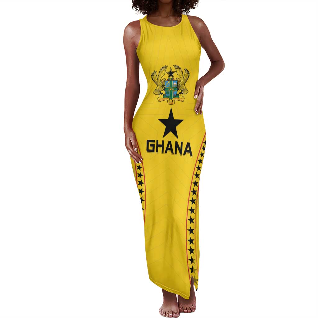 Custom Ghana Football Tank Maxi Dress Mix Adinkra Pattern