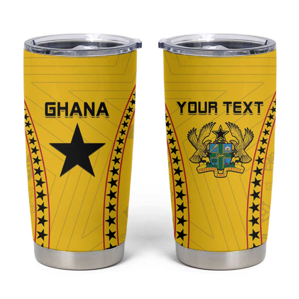 Custom Ghana Football Tumbler Cup Mix Adinkra Pattern