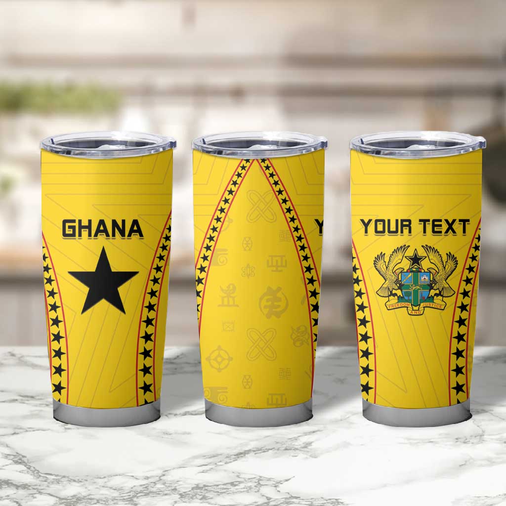 Custom Ghana Football Tumbler Cup Mix Adinkra Pattern