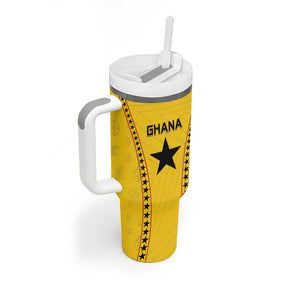 Custom Ghana Football Tumbler With Handle Mix Adinkra Pattern
