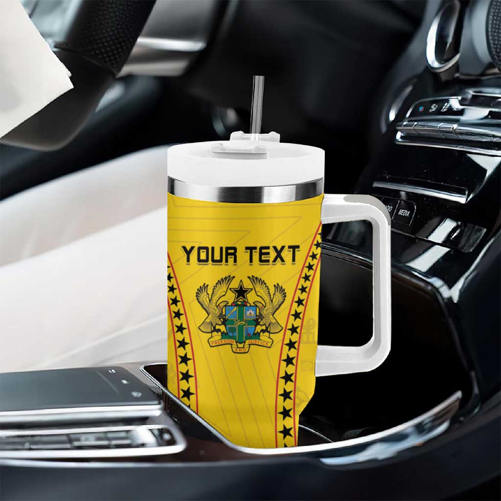 Custom Ghana Football Tumbler With Handle Mix Adinkra Pattern