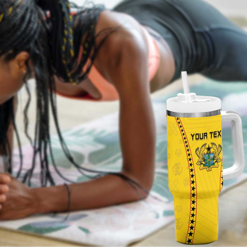 Custom Ghana Football Tumbler With Handle Mix Adinkra Pattern