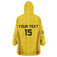 Custom Ghana Football Wearable Blanket Hoodie Mix Adinkra Pattern