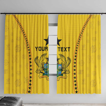 Custom Ghana Football Window Curtain Mix Adinkra Pattern