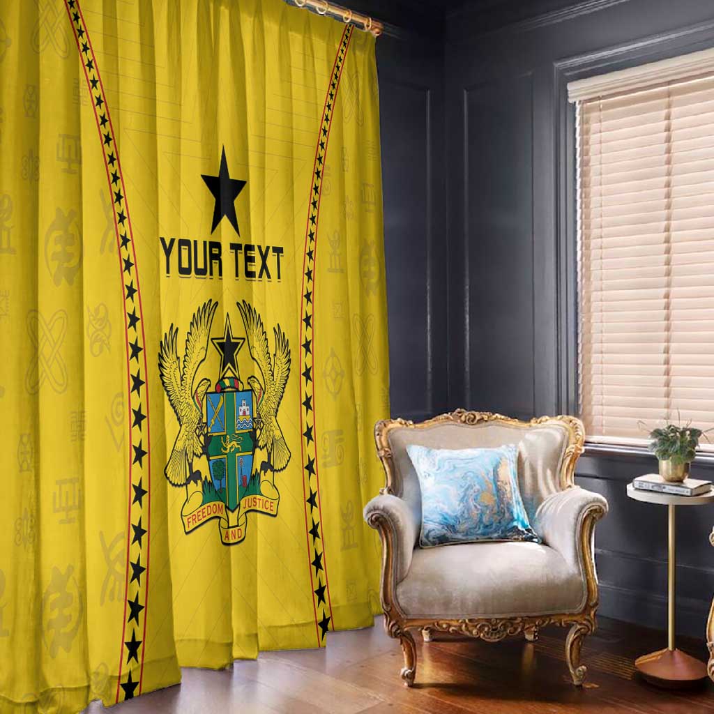 Custom Ghana Football Window Curtain Mix Adinkra Pattern