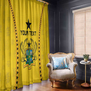Custom Ghana Football Window Curtain Mix Adinkra Pattern