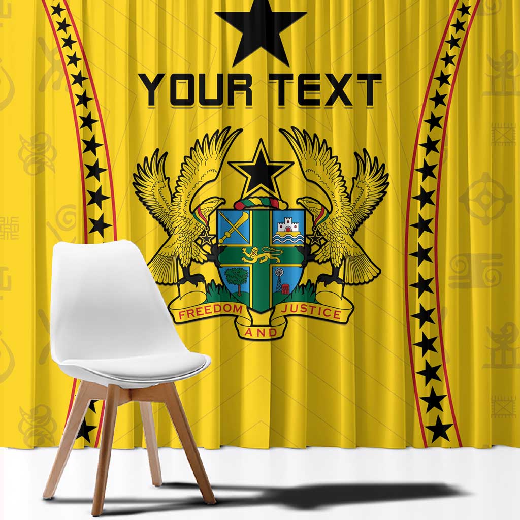 Custom Ghana Football Window Curtain Mix Adinkra Pattern