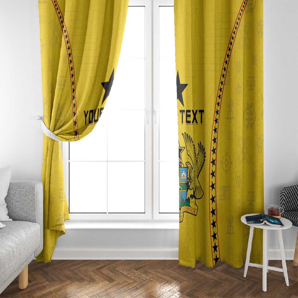 Custom Ghana Football Window Curtain Mix Adinkra Pattern