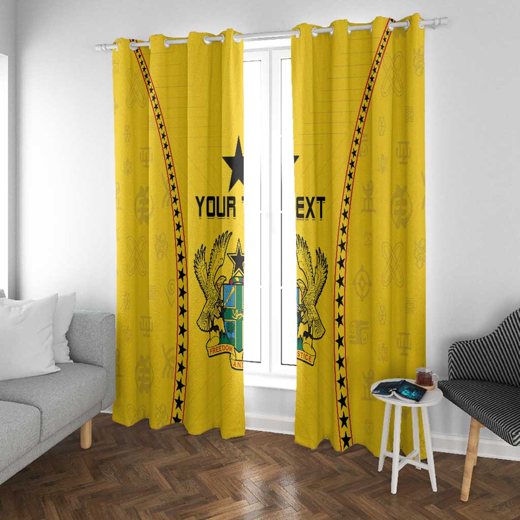 Custom Ghana Football Window Curtain Mix Adinkra Pattern