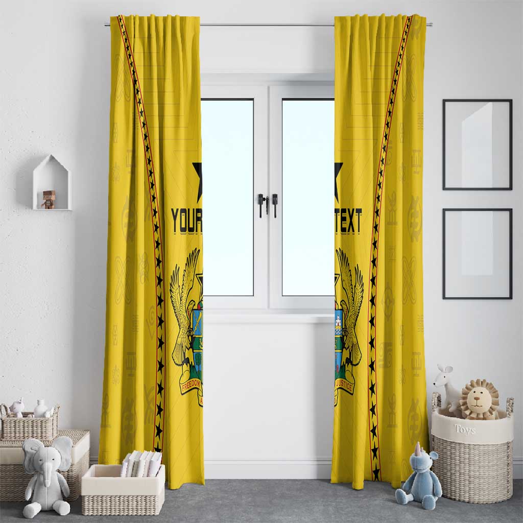 Custom Ghana Football Window Curtain Mix Adinkra Pattern