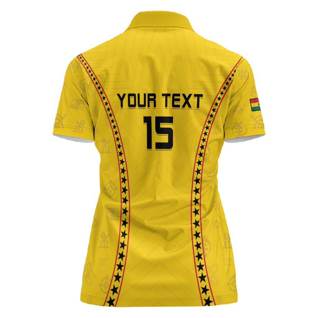 Custom Ghana Football Women Polo Shirt Mix Adinkra Pattern