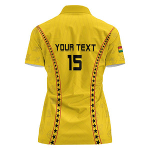 Custom Ghana Football Women Polo Shirt Mix Adinkra Pattern