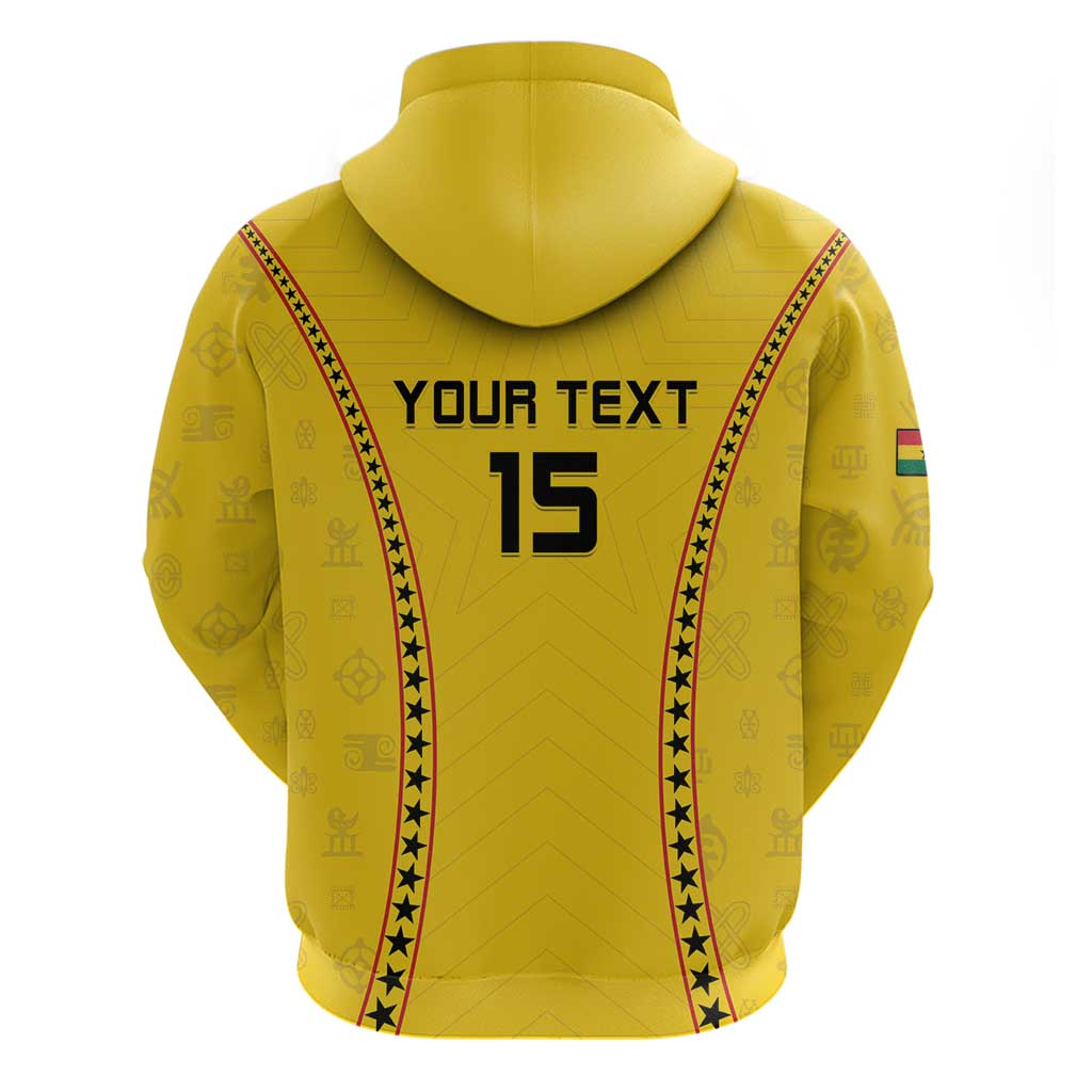 Custom Ghana Football Zip Hoodie Mix Adinkra Pattern