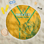 Custom Afro South Africa Soccer Beach Blanket Go Champions