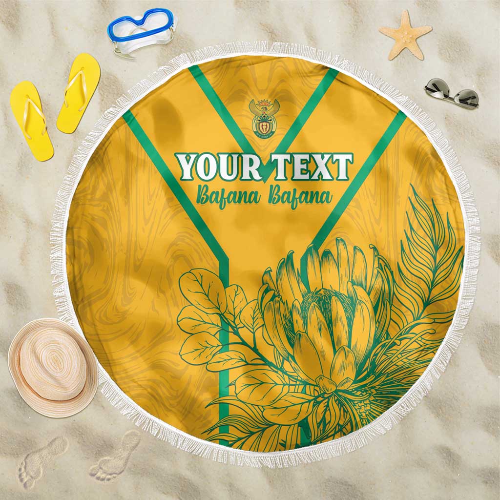 Custom Afro South Africa Soccer Beach Blanket Go Champions