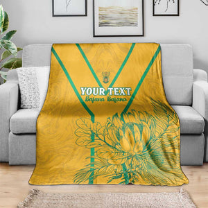 Custom Afro South Africa Soccer Blanket Go Champions