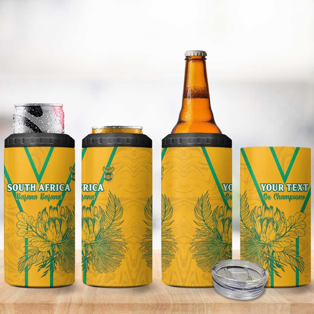 Custom Afro South Africa Soccer 4 in 1 Can Cooler Tumbler Go Champions