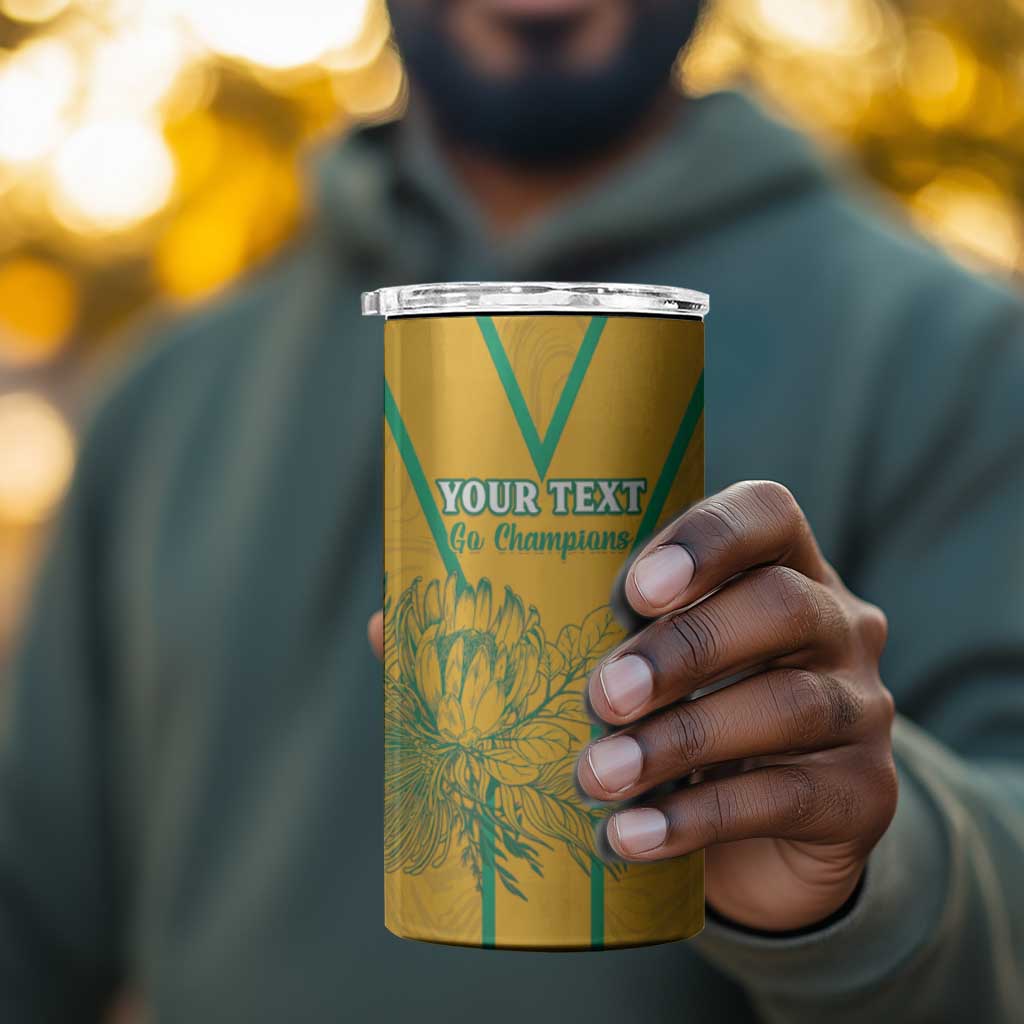 Custom Afro South Africa Soccer 4 in 1 Can Cooler Tumbler Go Champions