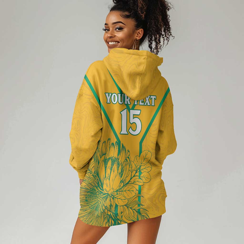 Custom Afro South Africa Soccer Hoodie Dress Go Champions