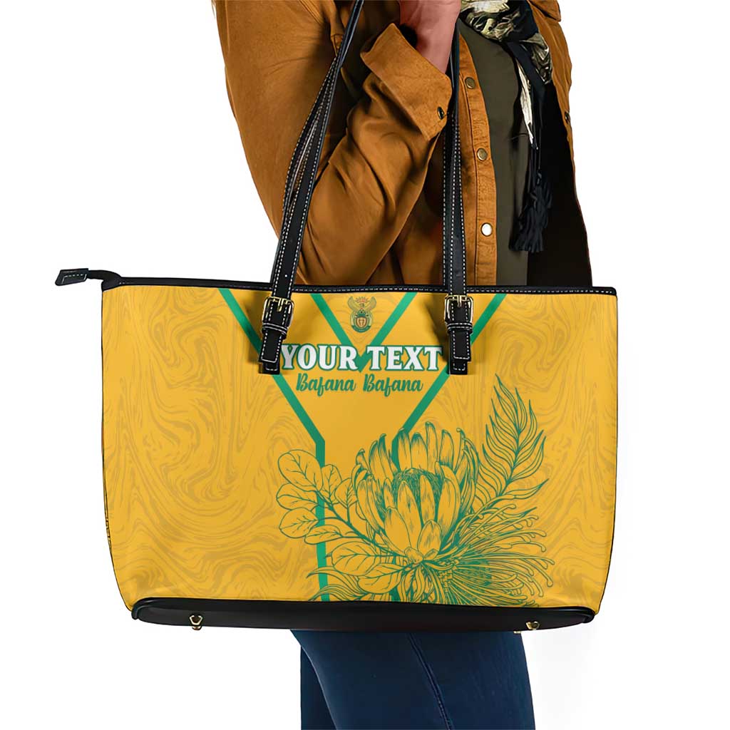 Custom Afro South Africa Soccer Leather Tote Bag Go Champions