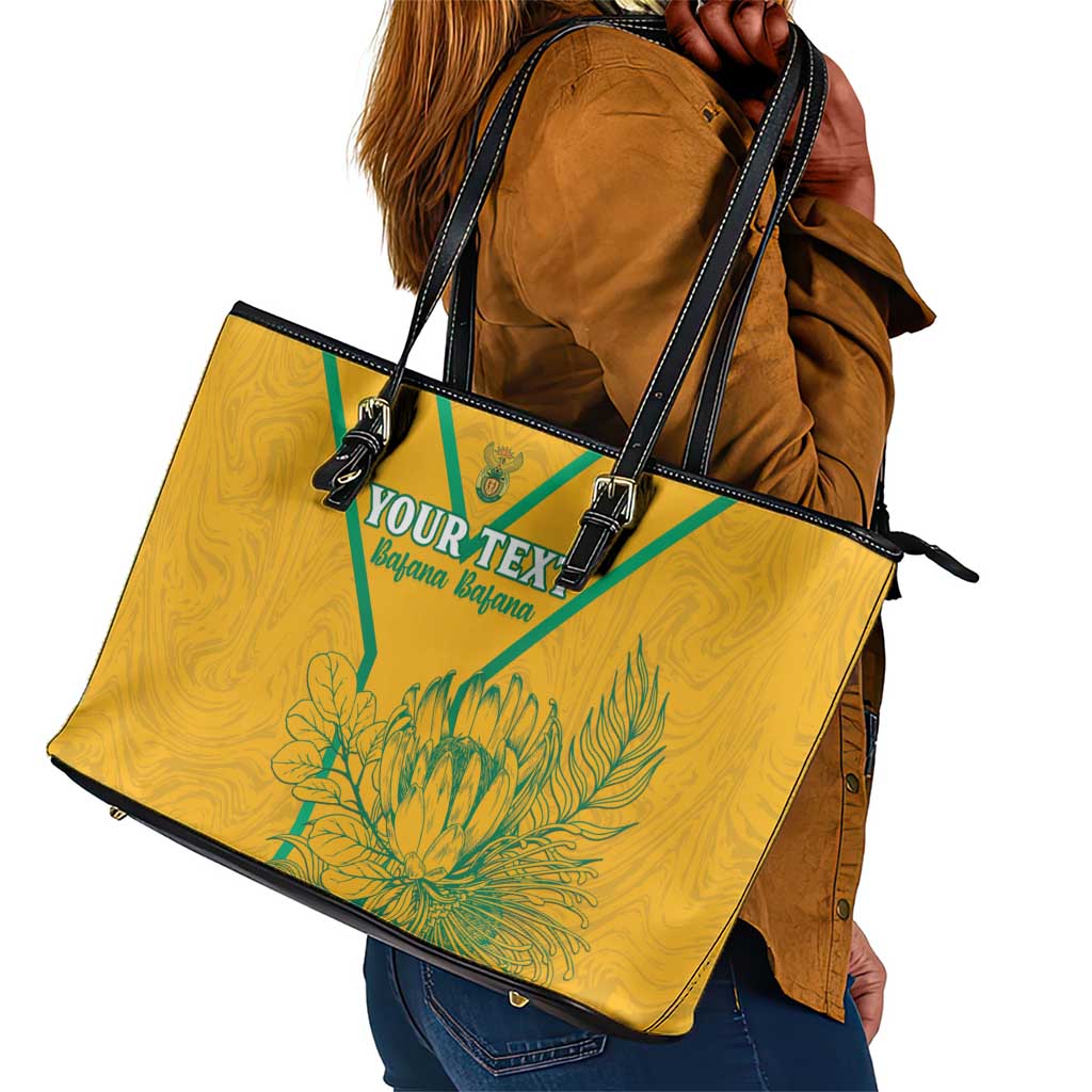 Custom Afro South Africa Soccer Leather Tote Bag Go Champions