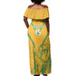 Custom Afro South Africa Soccer Off Shoulder Maxi Dress Go Champions