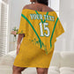 Custom Afro South Africa Soccer Off Shoulder Short Dress Go Champions