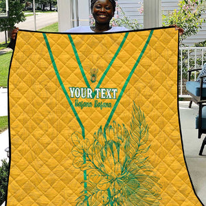 Custom Afro South Africa Soccer Quilt Go Champions