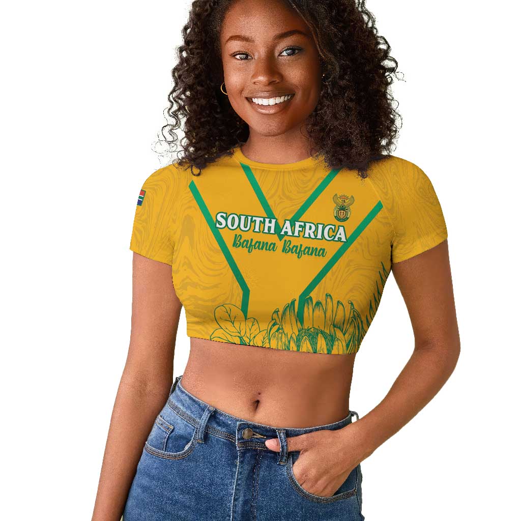Custom Afro South Africa Soccer Raglan Cropped T shirt Go Champions