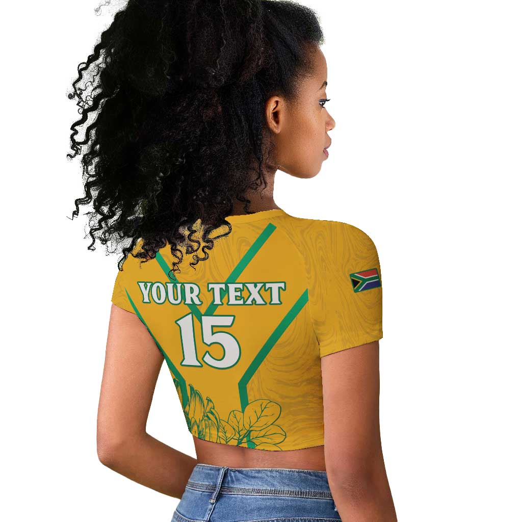 Custom Afro South Africa Soccer Raglan Cropped T shirt Go Champions