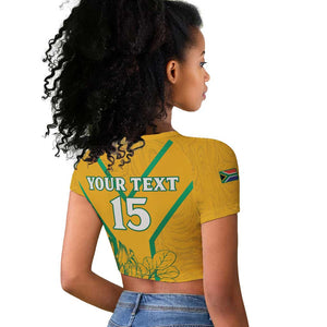 Custom Afro South Africa Soccer Raglan Cropped T shirt Go Champions