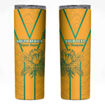 Custom Afro South Africa Soccer Skinny Tumbler Go Champions