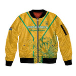 Custom Afro South Africa Soccer Sleeve Zip Bomber Jacket Go Champions