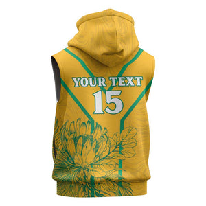 Custom Afro South Africa Soccer Sleeveless Hoodie Go Champions - African Pride