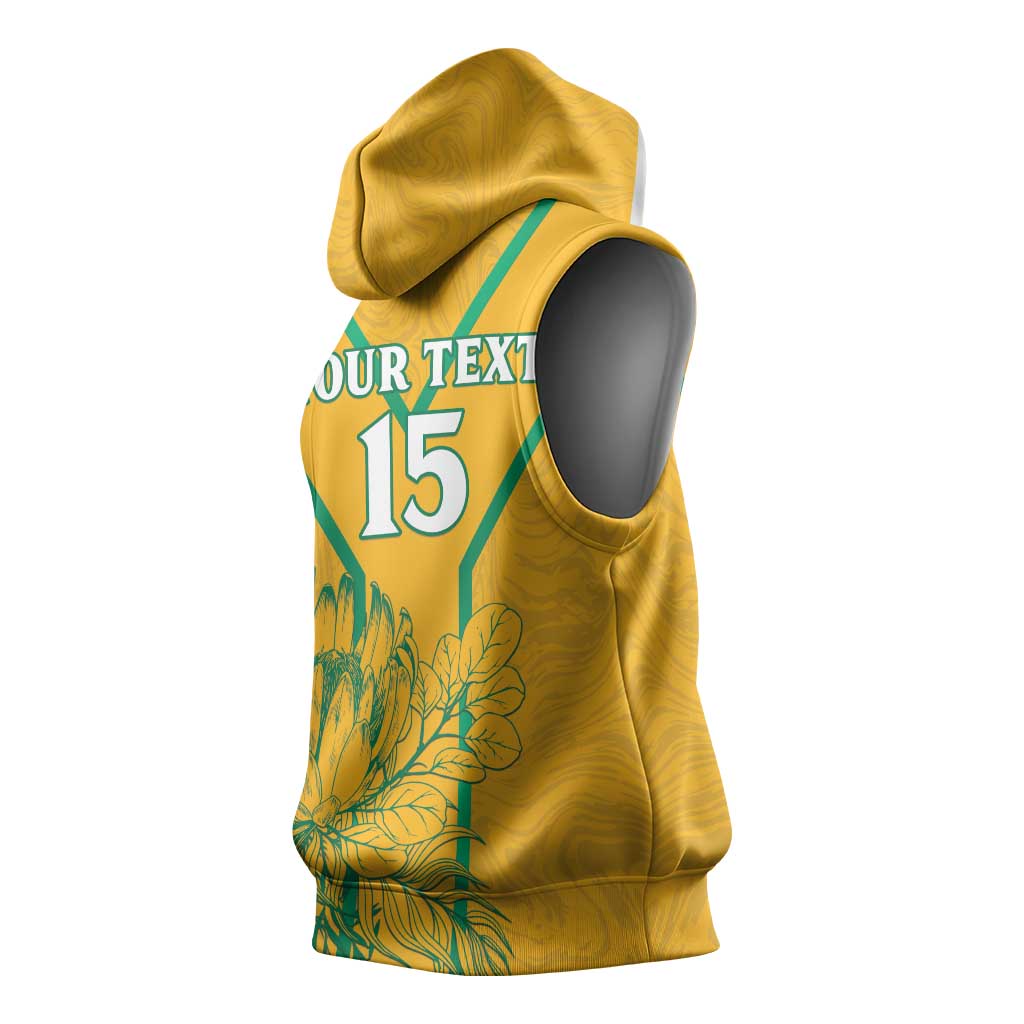 Custom Afro South Africa Soccer Sleeveless Hoodie Go Champions - African Pride