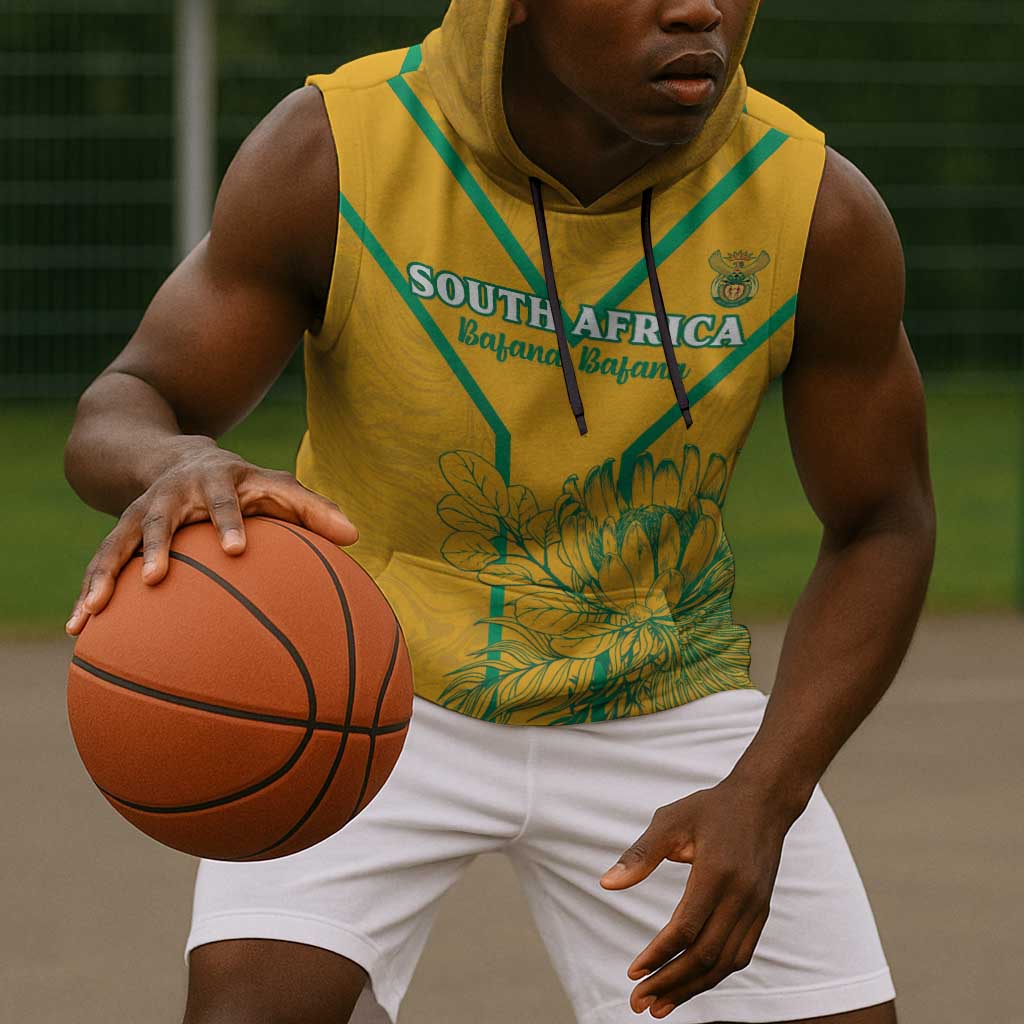 Custom Afro South Africa Soccer Sleeveless Hoodie Go Champions - African Pride
