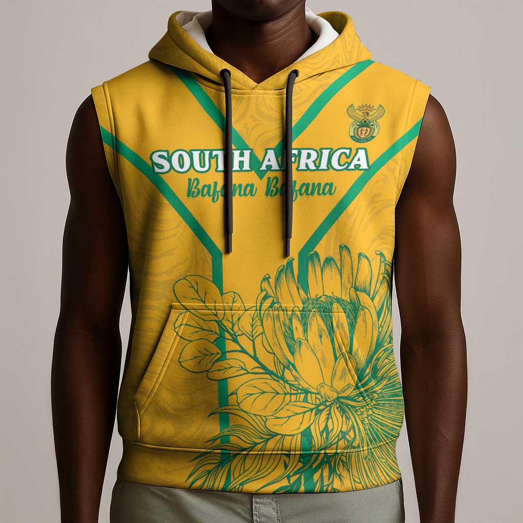 Custom Afro South Africa Soccer Sleeveless Hoodie Go Champions - African Pride