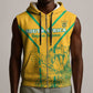 Custom Afro South Africa Soccer Sleeveless Zip Hoodie Go Champions - African Pride